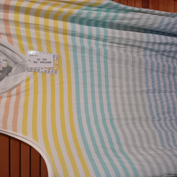 LuLaRoe Kristina 3xl Striped Multicolor Top - Picture 5 of 5